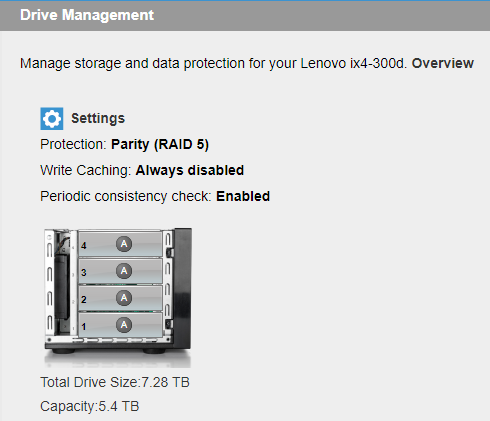 lenovo NAS hard drive overview