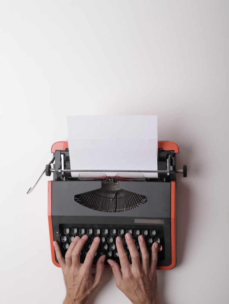 top view of a type writer